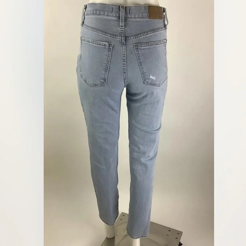 Madewell Sz 26 The Perfect Vintage Straight Jeans In Light Wash Blue Cotton